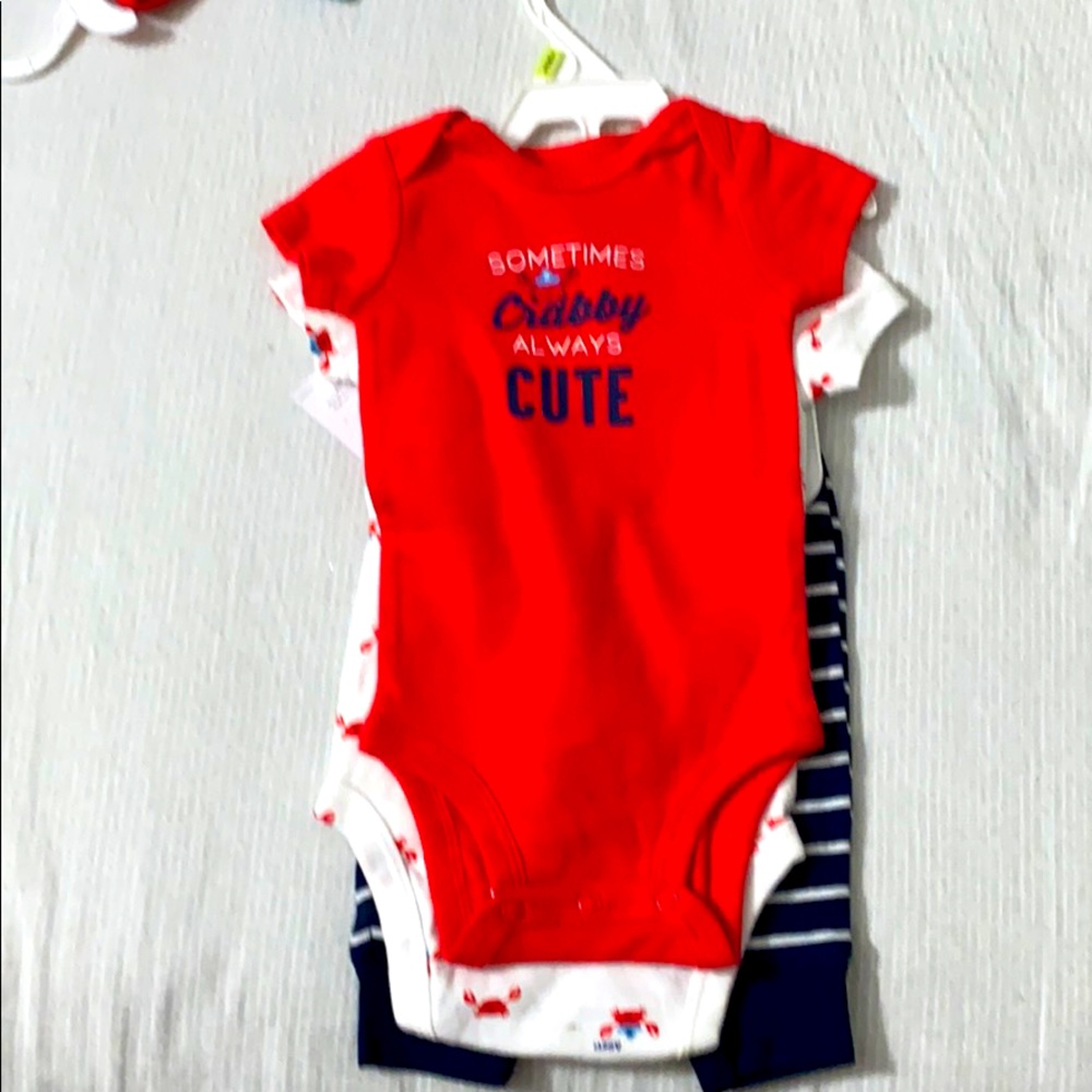 Carter’s unisex 3M 3 piece set Crabby